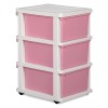Nilkamal Chester 23 (Pink) Series Plastic Three Drawer Cabinet 